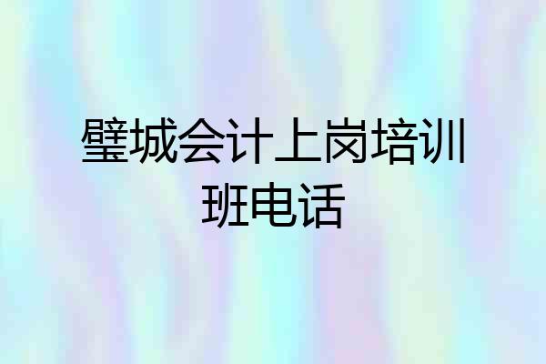 璧城会计上岗培训班电话