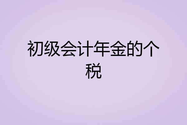 初级会计年金的个税
