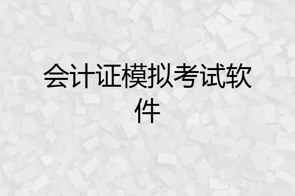 会计证模拟考试软件
