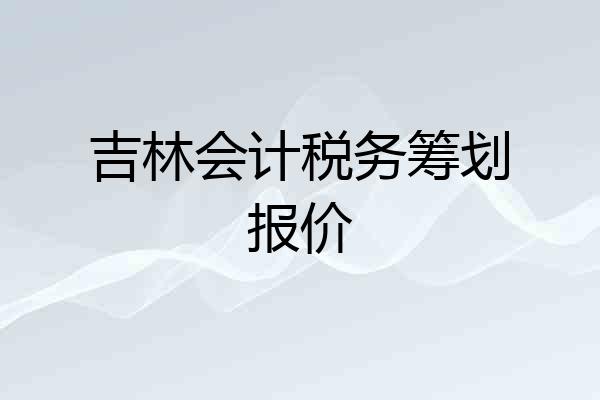吉林会计税务筹划报价