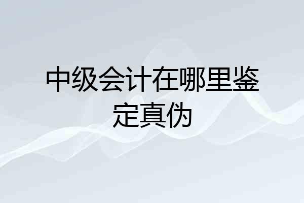 中级会计在哪里鉴定真伪