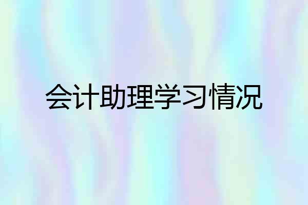 会计助理学习情况