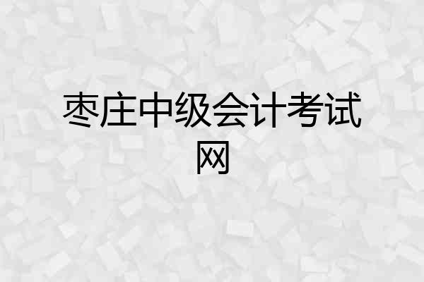枣庄中级会计考试网