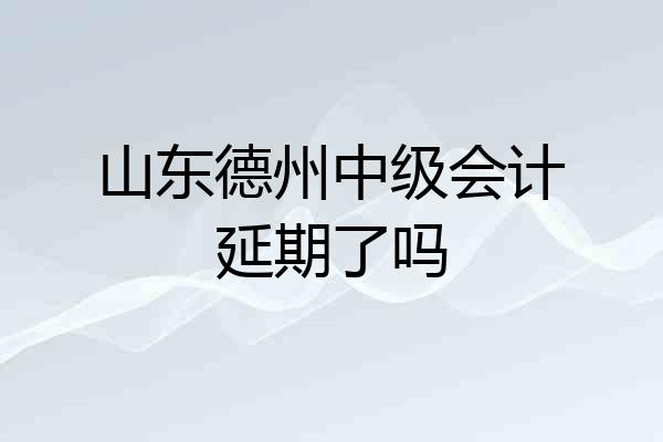 山东德州中级会计延期了吗