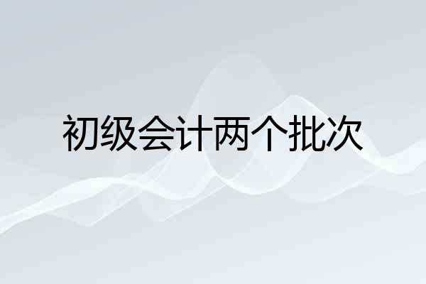 初级会计两个批次