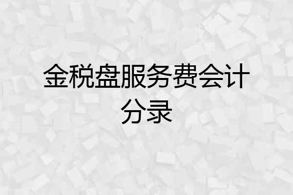 金税盘服务费会计分录