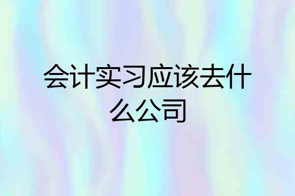 会计实习应该去什么公司