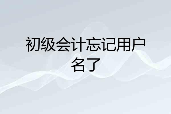 初级会计忘记用户名了