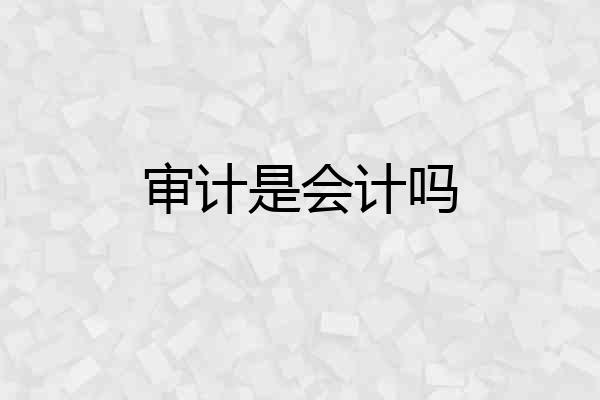 审计是会计吗