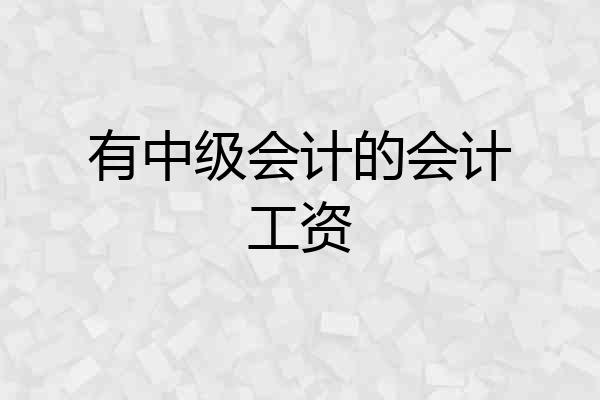 有中级会计的会计工资