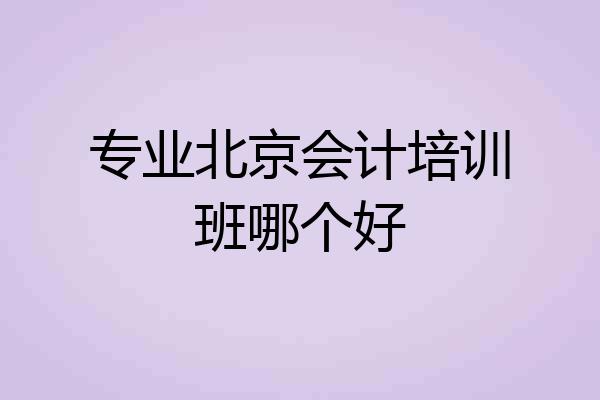 专业北京会计培训班哪个好