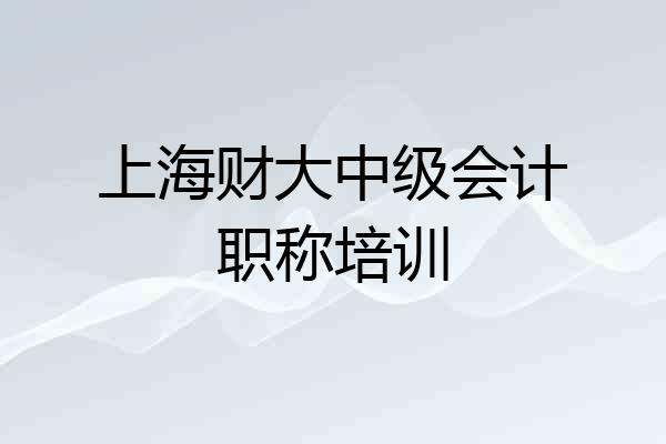 上海财大中级会计职称培训