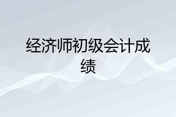 经济师初级会计成绩