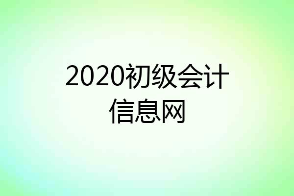 2020初级会计信息网