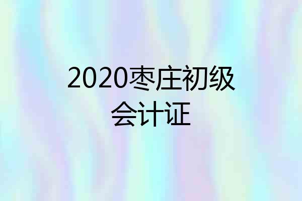 2020枣庄初级会计证