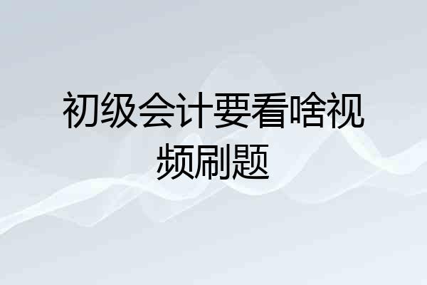 初级会计要看啥视频刷题