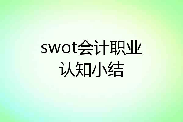 swot会计职业认知小结