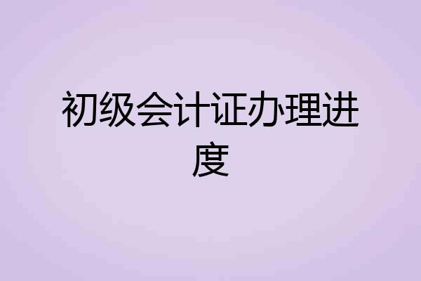初级会计证办理进度