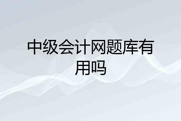 中级会计网题库有用吗