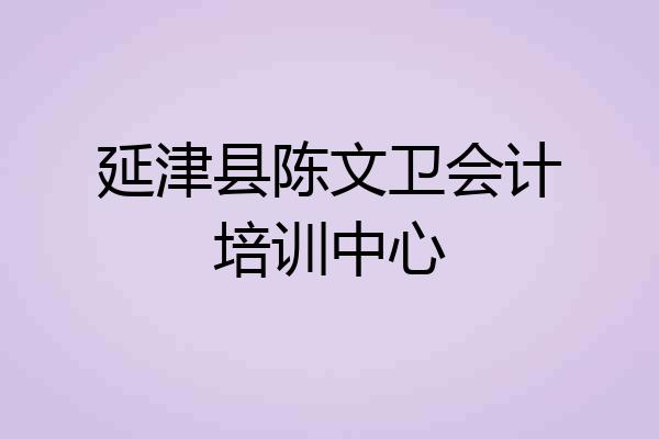 延津县陈文卫会计培训中心