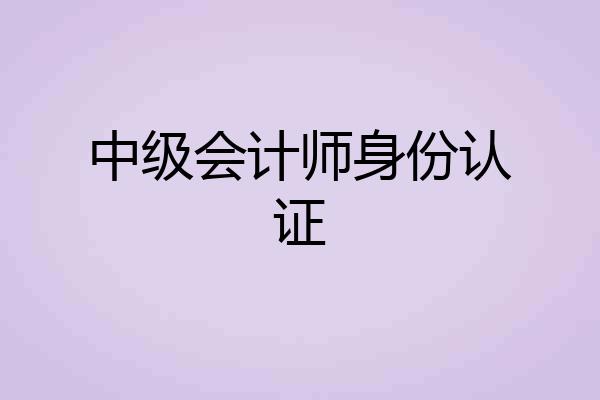 中级会计师身份认证