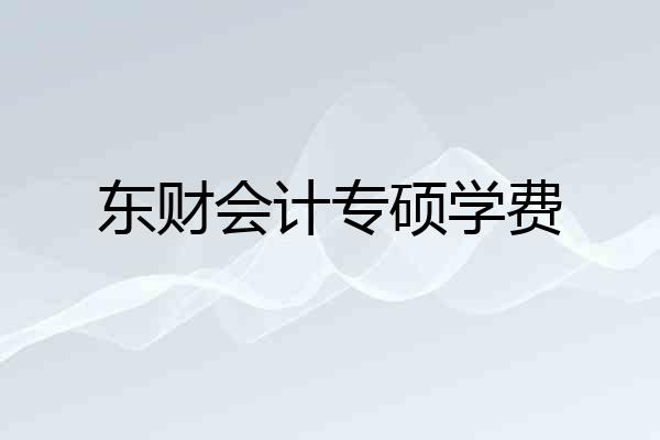 东财会计专硕学费