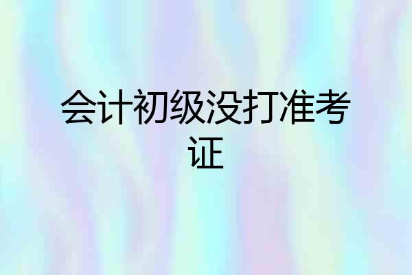 会计初级没打准考证