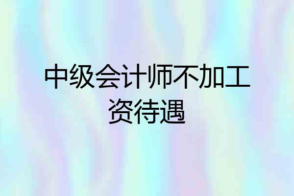 中级会计师不加工资待遇