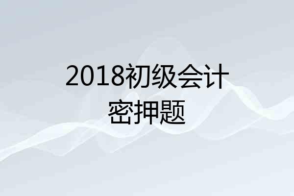 2018初级会计密押题