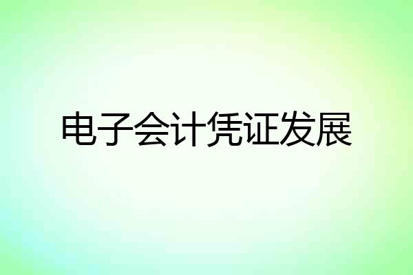 电子会计凭证发展