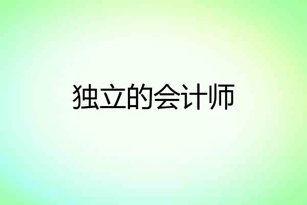 独立的会计师