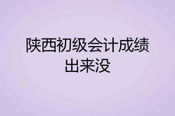 陕西初级会计成绩出来没