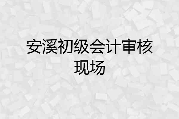 安溪初级会计审核现场