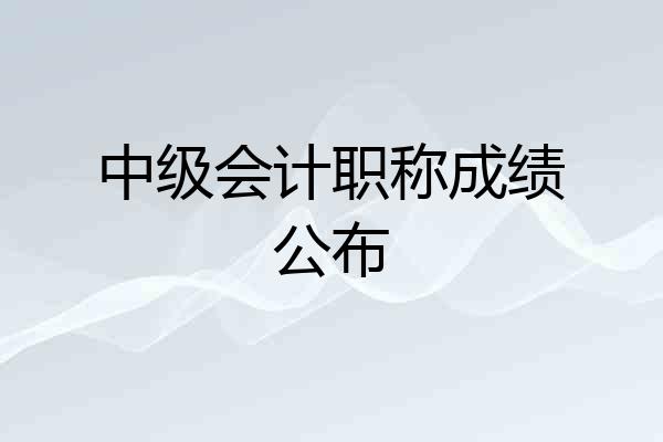 中级会计职称成绩公布
