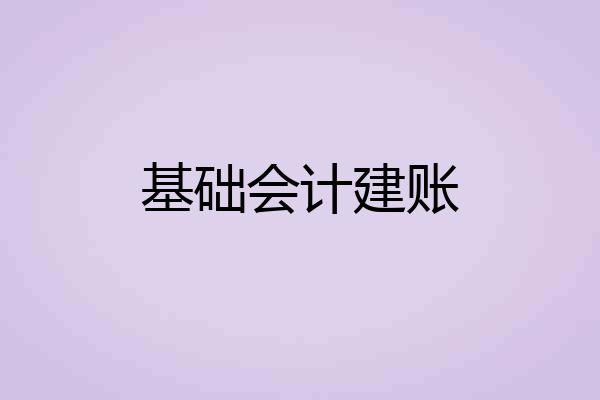 基础会计建账