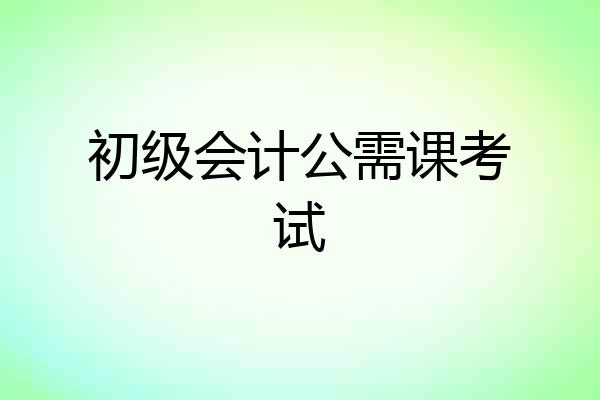 初级会计公需课考试