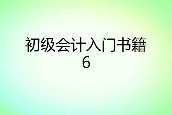 初级会计入门书籍6