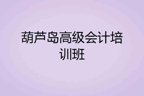 葫芦岛高级会计培训班