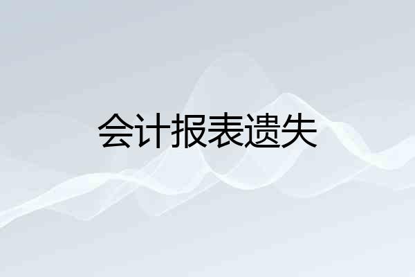 会计报表遗失