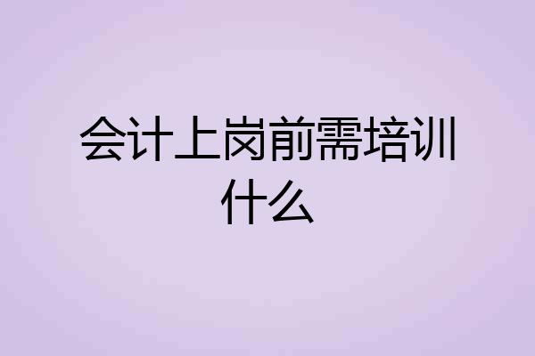 会计上岗前需培训什么