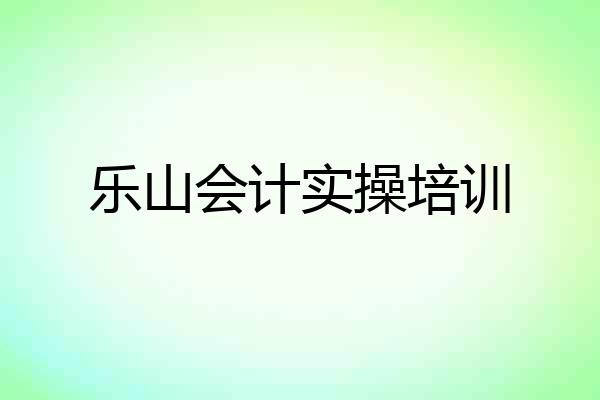 乐山会计实操培训