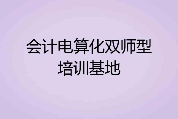 会计电算化双师型培训基地