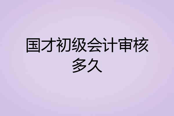 国才初级会计审核多久