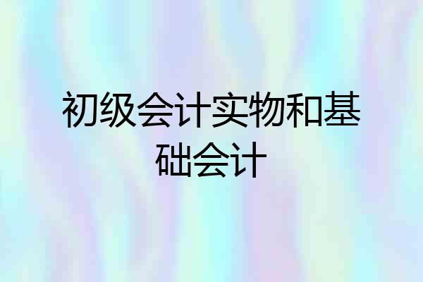 初级会计实物和基础会计