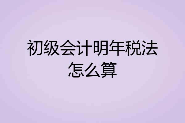 初级会计明年税法怎么算
