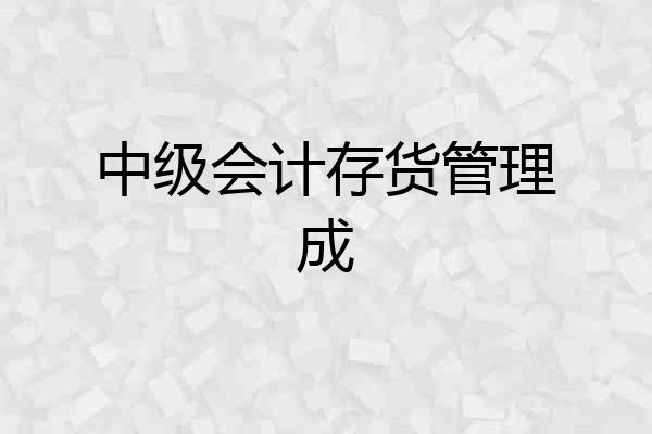 中级会计存货管理成