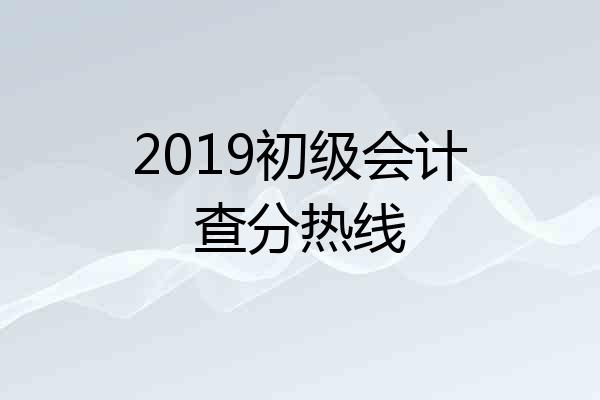 2019初级会计查分热线