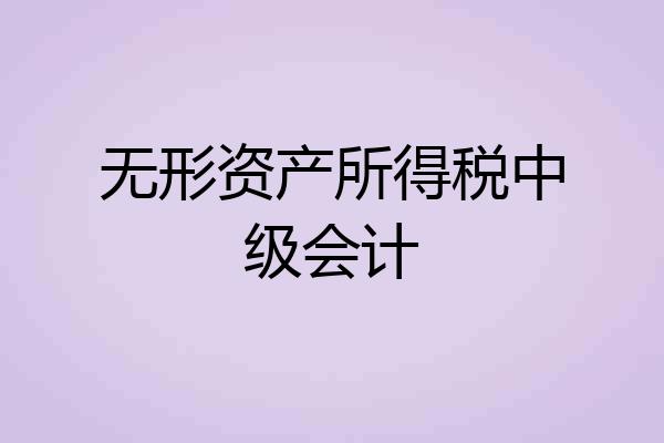 无形资产所得税中级会计