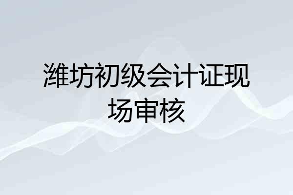 潍坊初级会计证现场审核