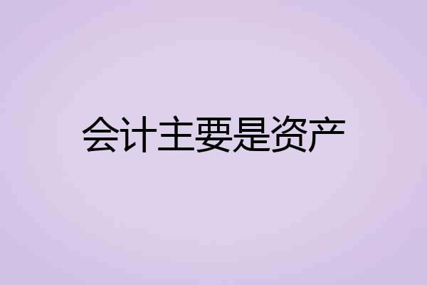 会计主要是资产